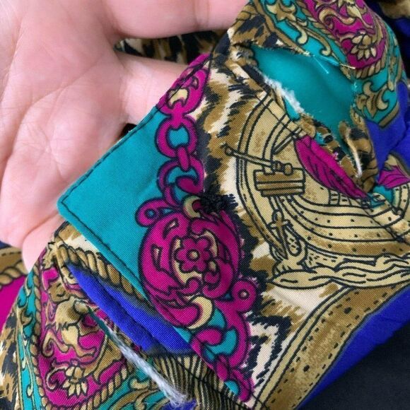 Vintage 90s Baroque Style Jacket XL Leopard Jewelr - Picture 7 of 7